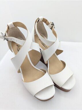 LUCKY BRAND Shoes Women's size Lyndell Platform Wedge White Leather  size 7